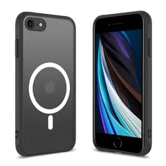 iPhone SE 第3世代 第2世代 ケース 半透明 MagSafe対応 iPhone8 ケース マグネット搭載 iPhone7 ケース カバー 米軍MIL規格 耐衝撃 スマホケース se 黄ばみなし ストラップホール付き マグセーフ対応 ワイアレス充電 0
