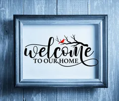 玄関アートポスター　ウェルカム　Welcome To Our Home　玄関飾り