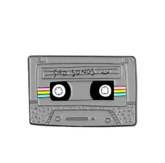 カセットテープ グレー ピンズ アンティーク レトロ ピンバッジ ユニセックス