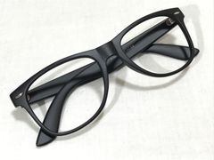 訳あり キズあり　レンズ無 伊達メガネ 度無し ウェリント フルリム セル マットブラック K068