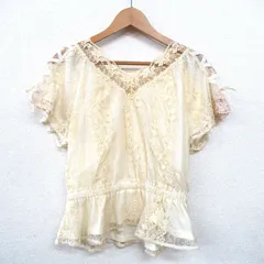 axes femme レースリボンチュニック アイボリー Mサイズ 半袖 アクシーズファム