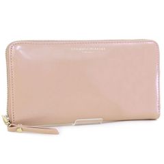 1metre carreアンメートルキャレエナメルクロコ型押ラウンド本革長財布