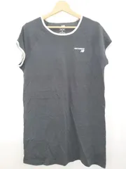 ◇ New Balance ニューバランス ロゴ 半袖 ミニ丈 ワンピース サイズS ブラック レディース P  【1407260012993】