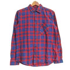 ハレ 長袖シャツ トップス ネルシャツ チェック柄 日本製 メンズ Mサイズ 青×オレンジ HARE 【中古】