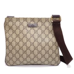 【GUCCI】 グッチ　GGスプリーム　斜め掛け　ポシェット　アウトレット　201538　PVC×レザー　中古　ITALY　イタリー　ショルダーバッグ　美品　質屋