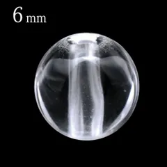 水晶 粒売り 1粒 ビーズ 6mm AAA 透明 クリスタルクォーツ アクセサリー パーツ ハンドメイド 手作り 天然石 パワーストーン