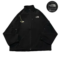 TheNorthFace ザノースフェイス SoftShellJacket ソフトシェルジャケット EmbroideredLogo 両面刺繍ロゴ Drawcord ドローコード 止水ジップ Polyester ポリエステル Black ブラック 黒 L