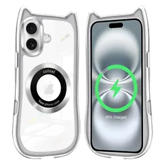 【新品】 iPhone 17 ケース クリア 専用 猫耳 アイフォン17 スマホケース 猫耳デザインかわいい MagSafe対応 いphone 17 カバー 耐衝撃 韓国 iphone 17 カバー 多機能 マグネット搭載 車載対応 軍MIL規格取得 全面 0