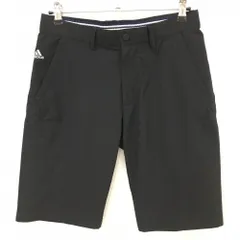 【超美品】アディダス ハーフパンツ 黒 地模様 ロゴグレー  メンズ M/M ゴルフウェア adidas