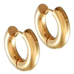 【在庫セール】[SEIYA INTERNATIONAL] フープピアス 太め メンズ リングピアス フープ リング ステンレス 両耳 2個セット 幅5mm 18G