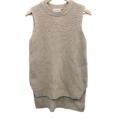 プラステ PLST ニットベスト 袖なし 無地 ベージュ Mサイズ 
