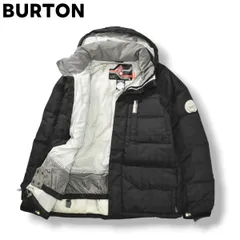 【ウィンタースポーツに！】 バートン BURTON スノーボード フーデット ダウン ジャケット L チェック柄 ブラック メンズのサムネイル
