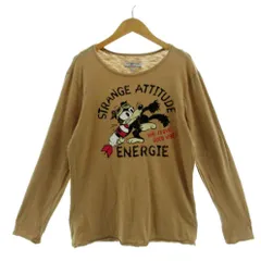 エナジー ENERGIE Tシャツ 長袖 ロンT プリント ミリタリー カットオフ コットン ブラウン系 茶系 Mのサムネイル