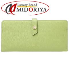 【中古】PELLE BORSA ペレボルサ 長財布 ロングフラップウォレット レザー ライトグリーン レディース /181618