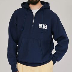 Champion USAF ハーフジップ スウェット ネイビー - メルカリ