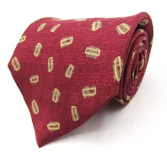 マリオヴァレンティノ ブランド ネクタイ 小紋柄 格子柄 幾何学模様 シルク 日本製 PO  メンズ ワインレッド MARIO VALENTINO