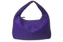 BOTTEGA VENETA ボッテガヴェネタ イントレチャート ホーボー ワンショルダーバッグ ミデュアム パープル B012867351 美品 中古 4b000284
