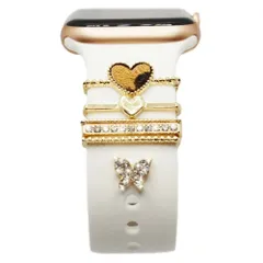DIFORATE LOVE 愛 DIY かわいい 女性 腕時計の装飾 腕時計バンド アクセサリー For iwatch バンド 9 8 7 6 5 SE/Fitbit Sense/Versa 3/ Charge 5/HUAWEI WATCH FIT アップルウ