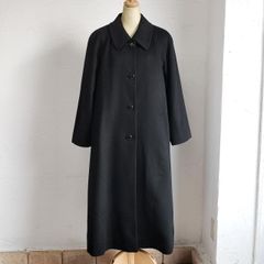美品 総丈118㎝ バルマン ピュアカシミヤ100 コート ブラック AA558