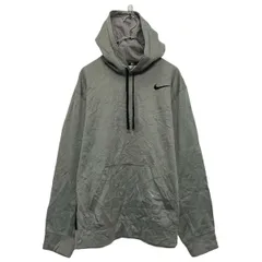 NIKE ロゴ スウェット パーカー ナイキ L グレー 裏起毛 冬用 サーマルフィット 古着卸 アメリカ仕入 a608-5239