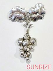 925S GEORG JENSEN ジョージジェンセン 217A ムーンライトグレープ ブローチ【K1252】