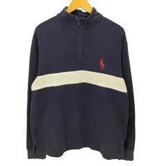 ポロバイラルフローレン Polo by RALPH LAUREN ポニー 刺繍 ライン ハーフジップ スウェット メンズ import：L 