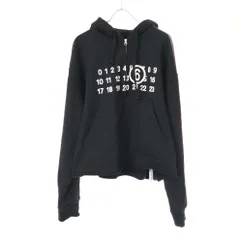 MM6 エムエムシックス 23AW SWEATSHIRT ハーフジップスウェットプルオーバーパーカー S52GU0204 ブラック S