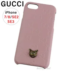 GUCCI - 【グッチ】グッチシマ キャット レザー iPhone7/8/SE2/SE3ケース グッチ】グッチシマ レザー iPhone7/8/SE2/SE3ケース キャット
