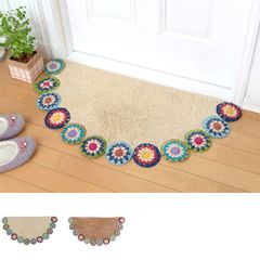 かぎ編みシリーズ セミサークルマット クロシェット 玄関 フロアマット