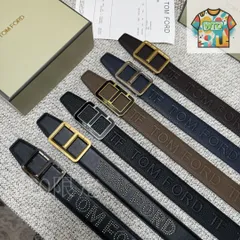 【今日WTO】Tom Ford トムフォード ダブルフェイスレザーベルト-BH24