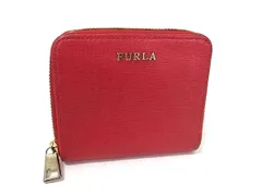 FURLA フルラ レザー ラウンドファスナー 財布 ウォレット 小銭入れ 札入れ レディース レッド系 DK2468