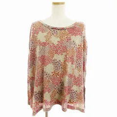 パドカレ pas de calais ニット カットソー 長袖 フラワー 小花柄 ウール ベージュ ピンク 38 M位 ■SM3のサムネイル