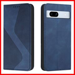 【在庫処分】ケース 手帳型 財布型 7a カバー LODROC スマホケース ピクセル Pixel 7a スタンド機能 カードポケット収納 耐衝撃 Google 適応6.1インチ - 青