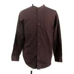 B&Y ユナイテッドアローズ BEAUTY&YOUTH ビューティー&ユース タンゴ オープン tango open シャツ バンドカラー 薄手 コットン 無地 M 茶 ブラウン トップス /BT