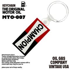 USA OIL COMPANY  CHAMPION アメリカ オイル カンパニー ラバー キーホルダー キーチェーン アメ車 バイク オートバイ バイカー ハーレー; MTO-007