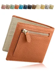 【在庫セール】[アンコール] ミニ財布 【極薄7mm 収納のプロ監修】 財布 レディース コンパクト 本革 二つ折り 薄型 薄い キャッシュレス スクエア コンパクト 軽い スリム ミニ ウォレット スキミング防止 (キャメルブラウン)