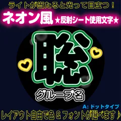 rネオン風反射うちわ文字■聡そう聡くん松島■timelesz　パーツごとにレイアウト自由でネオン文字A豆電球風ドットタイプ4フォント２色から選べる♪　屋外対応KDハングル反射うちわ文字ファンサ文字スローガン文字パネル文字連結文字