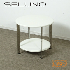 ◾︎SELUNO◾︎ 【展示美品】Poltrona Frau ポルトローナフラウ REGOLO / レゴロ サイドテーブル / 白本革 30万 v451