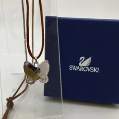 348　SWAROVSKI　スワロフスキー　ネックレス　ペンダント　 バタフライ　ピンク系　箱付き　レディース