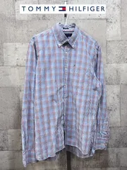 美品 トミーヒルフィガー 長袖 ギンガムチェック ボタンダウンシャツ S メンズ TOMMY HILFIGER