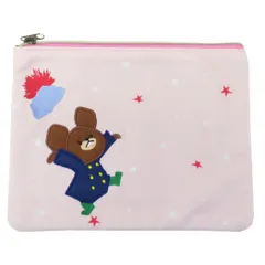 【メール便】くまのがっこう コスメポーチ フリースポーチ ぼうし LPK ワタナベ フラットポーチ 化粧ポーチ 小物入れ ペンケース 絵本キャラクター グッズ 