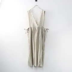 未使用 サマンサモスモス SM2 SamansaMos2 綿麻スカラップノースリーブワンピース M/ベージュ ドレス ロング フレア【2400014452655】