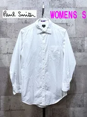 レディース ポールスミス シャドーストライプ ホワイト 長袖シャツ 白 S PAUL SMITH ウィメンズ ブラウス