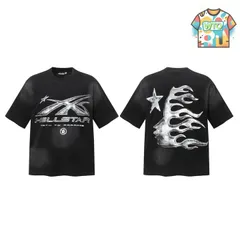 【今日WTO】Hellstar ウォッシュドブラック ストリート綿 T-KS74