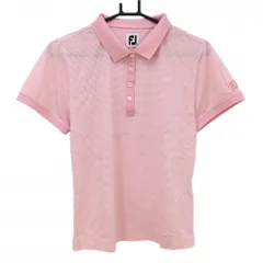 ★SALE価格★【超美品】フットジョイ 半袖ポロシャツ ピンク×白 ボーダー レディース L ゴルフウェア FootJoy