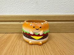 【2025年新商品】リトルレジンポット　ハンバーガー　1号鉢　多肉植物　食べ物　ミニプランター　プリザーブドフラワー　ポリレジン　レジン　小物入れ　ガーデニング雑貨　かわいい　プレゼント　ギフト　★まとめ買い値下げ交渉可★