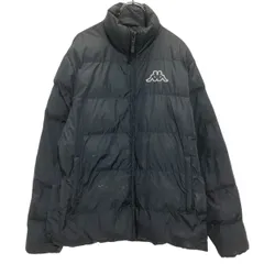 Kappa 中綿 ジップアップ ナイロンジャケット L ブラック カッパ 刺繍ロゴ 古着卸 アメリカ仕入 a702-7232