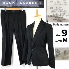 日本製★RALPH LAUREN/ラルフローレン★秋冬パンツスーツ【上下/レディースM程度/黒】総裏地/シングル/セットアップ/Jacket/pants◆BJ061-bのサムネイル