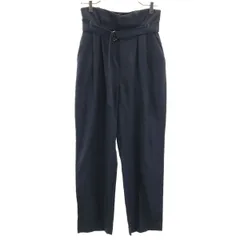 BEAUTY＆YOUTH ビューティーアンドユース 日本製 ハイウエストベルトタック パンツ S ネイビー ユナイテッドアローズ レディース 古着