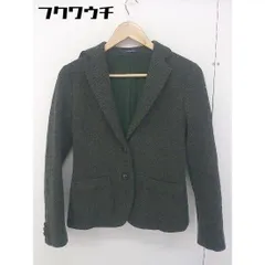 ◇ NEWYORKER ニューヨーカー 総柄 シングル 2B 長袖 ジャケット サイズ9AR カーキ ネイビー レディース  【中古】 【1201310000349】